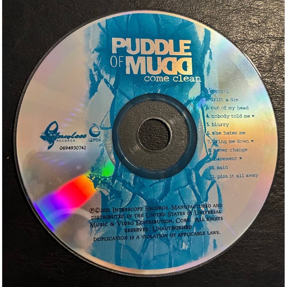 Puddle of Mudd Come Clean CD 2001 Post-Grunge 0694930742 Disc Only